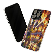 Load image into Gallery viewer, Animated Firefighter battling a House Fire , Tough Cases, Phone cases