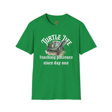 Load image into Gallery viewer, Turtle Life, Teaching patience since day one, Turtle lover Unisex Softstyle T-Shirt