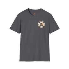 Load image into Gallery viewer, Firefox Logo and Ex's Wife restraining order Firefighter Humor Unisex Softstyle T-Shirt