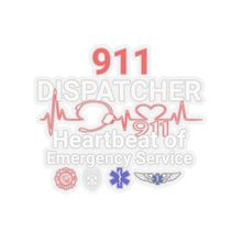 Load image into Gallery viewer, 911 Dispatcher Heart Beat of Emergency Service, Kiss-Cut Stickers