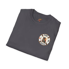 Load image into Gallery viewer, Firefox Logo and Ex's Wife restraining order Firefighter Humor Unisex Softstyle T-Shirt