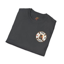 Load image into Gallery viewer, Firefox Logo and Ex's Wife restraining order Firefighter Humor Unisex Softstyle T-Shirt