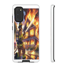Load image into Gallery viewer, Animated Firefighter battling a House Fire , Tough Cases, Phone cases
