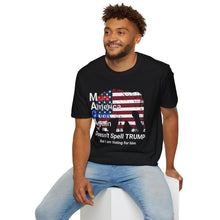 Load image into Gallery viewer, MAGA Doesn't Spell TRUMP, But I am Voting for Him , Unisex Softstyle T-Shirt, Great Proud T-Shirt