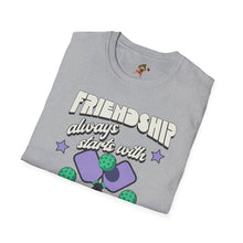 Load image into Gallery viewer, Friendship always starts with Pickle Ball,  Unisex Softstyle T-Shirt