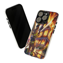 Load image into Gallery viewer, Animated Firefighter battling a House Fire , Tough Cases, Phone cases