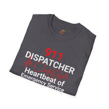 Load image into Gallery viewer, 911 Dispatcher Heartbeat of Emergency Service Unisex Softstyle T-Shirt