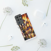 Load image into Gallery viewer, Animated Firefighter battling a House Fire , Tough Cases, Phone cases