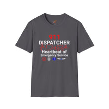 Load image into Gallery viewer, 911 Dispatcher Heartbeat of Emergency Service Unisex Softstyle T-Shirt
