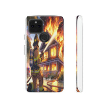 Load image into Gallery viewer, Animated Firefighter battling a House Fire , Tough Cases, Phone cases