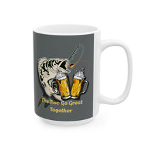 Load image into Gallery viewer, The Two Go Great Together, Coffee Ceramic Mug, Fishing Hobbyist