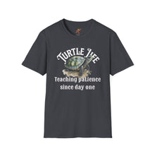 Load image into Gallery viewer, Turtle Life, Teaching patience since day one, Turtle lover Unisex Softstyle T-Shirt