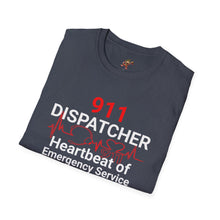 Load image into Gallery viewer, 911 Dispatcher Heartbeat of Emergency Service Unisex Softstyle T-Shirt