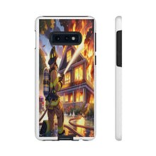 Load image into Gallery viewer, Animated Firefighter battling a House Fire , Tough Cases, Phone cases