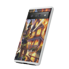 Load image into Gallery viewer, Animated Firefighter battling a House Fire , Tough Cases, Phone cases