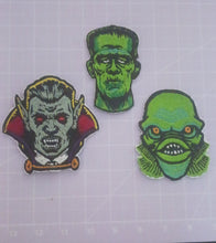 Load image into Gallery viewer, Embroider Patches,Dracula, Frankenstein , Halloween, Scary, Creature from Black Lagoon