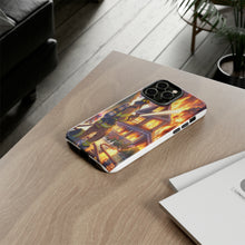 Load image into Gallery viewer, Animated Firefighter battling a House Fire , Tough Cases, Phone cases