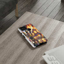 Load image into Gallery viewer, Animated Firefighter battling a House Fire , Tough Cases, Phone cases