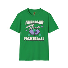 Load image into Gallery viewer, Friendship always starts with Pickle Ball,  Unisex Softstyle T-Shirt