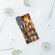 Load image into Gallery viewer, Animated Firefighter battling a House Fire , Tough Cases, Phone cases