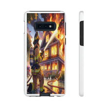 Load image into Gallery viewer, Animated Firefighter battling a House Fire , Tough Cases, Phone cases