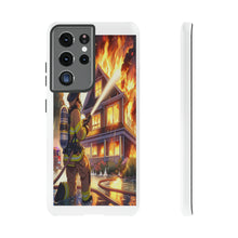 Load image into Gallery viewer, Animated Firefighter battling a House Fire , Tough Cases, Phone cases