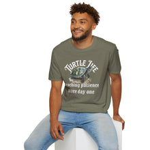 Load image into Gallery viewer, Turtle Life, Teaching patience since day one, Turtle lover Unisex Softstyle T-Shirt