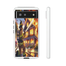Load image into Gallery viewer, Animated Firefighter battling a House Fire , Tough Cases, Phone cases