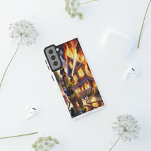Load image into Gallery viewer, Animated Firefighter battling a House Fire , Tough Cases, Phone cases