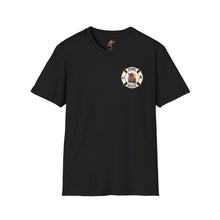 Load image into Gallery viewer, Firefox Logo and Ex's Wife restraining order Firefighter Humor Unisex Softstyle T-Shirt