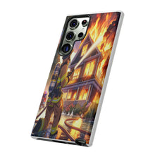 Load image into Gallery viewer, Animated Firefighter battling a House Fire , Tough Cases, Phone cases