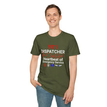 Load image into Gallery viewer, 911 Dispatcher Heartbeat of Emergency Service Unisex Softstyle T-Shirt