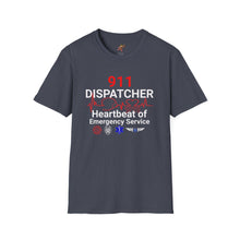 Load image into Gallery viewer, 911 Dispatcher Heartbeat of Emergency Service Unisex Softstyle T-Shirt