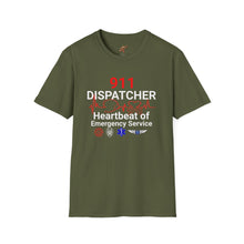Load image into Gallery viewer, 911 Dispatcher Heartbeat of Emergency Service Unisex Softstyle T-Shirt