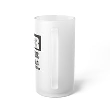 Load image into Gallery viewer, Frosted Glass Beer Mug, BEER CHEAPER THAN GAS glassware, barware