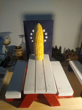 Load image into Gallery viewer, Handmade Squirrel Picnic Table using pallets, reused wood Handcrafted Reclaimed Wood