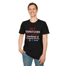 Load image into Gallery viewer, 911 Dispatcher Heartbeat of Emergency Service Unisex Softstyle T-Shirt
