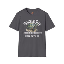 Load image into Gallery viewer, Turtle Life, Teaching patience since day one, Turtle lover Unisex Softstyle T-Shirt
