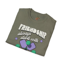 Load image into Gallery viewer, Friendship always starts with Pickle Ball,  Unisex Softstyle T-Shirt
