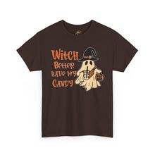 Load image into Gallery viewer, Witch Better Have My Candy Tee - Halloween Shirt, Unisex Graphic Tee, Ghost Design T-Shirt, Spooky Vibes Apparel, Trick or Treat Gift
