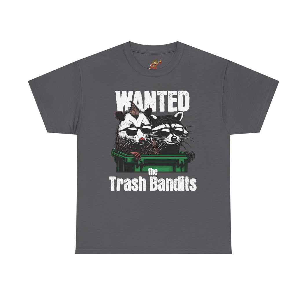 Wanted Trash Bandits Tee, Funny Graphic T-Shirt, Gift for Animal Lovers, Unique Dad Shirt, Comfy Everyday Wear