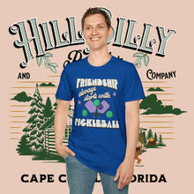 Load image into Gallery viewer, Friendship always starts with Pickle Ball,  Unisex Softstyle T-Shirt
