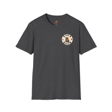 Load image into Gallery viewer, Firefox Logo and Ex&#39;s Wife restraining order Firefighter Humor Unisex Softstyle T-Shirt
