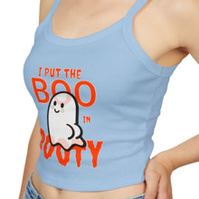 Load image into Gallery viewer, Halloween Ghost Spaghetti Strap Tank Top, Cute Spooky Top, Women&#39;s Casual Wear, Boo in Booty Tank, Fun Halloween Outfit, Halloween [...]
