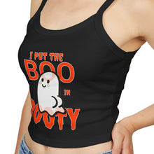Load image into Gallery viewer, Halloween Ghost Spaghetti Strap Tank Top, Cute Spooky Top, Women&#39;s Casual Wear, Boo in Booty Tank, Fun Halloween Outfit, Halloween [...]
