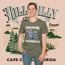 Load image into Gallery viewer, Friendship always starts with Pickle Ball,  Unisex Softstyle T-Shirt
