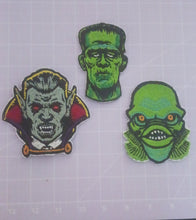 Load image into Gallery viewer, Embroider Patches,Dracula, Frankenstein , Halloween, Scary, Creature from Black Lagoon
