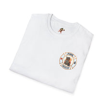 Load image into Gallery viewer, Firefox Logo and Ex&#39;s Wife restraining order Firefighter Humor Unisex Softstyle T-Shirt
