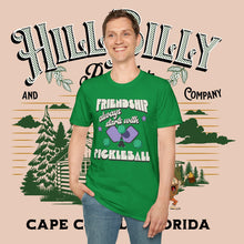 Load image into Gallery viewer, Friendship always starts with Pickle Ball,  Unisex Softstyle T-Shirt
