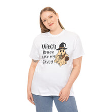Load image into Gallery viewer, Witch Better Have My Candy Tee - Halloween Shirt, Unisex Graphic Tee, Ghost Design T-Shirt, Spooky Vibes Apparel, Trick or Treat Gift
